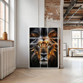 Divine Fury | Lion Cross Wall Art Print - Print